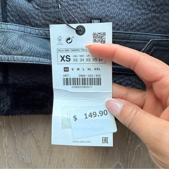 NWT Zara faux leather and shearling coat - Picture 4 of 4